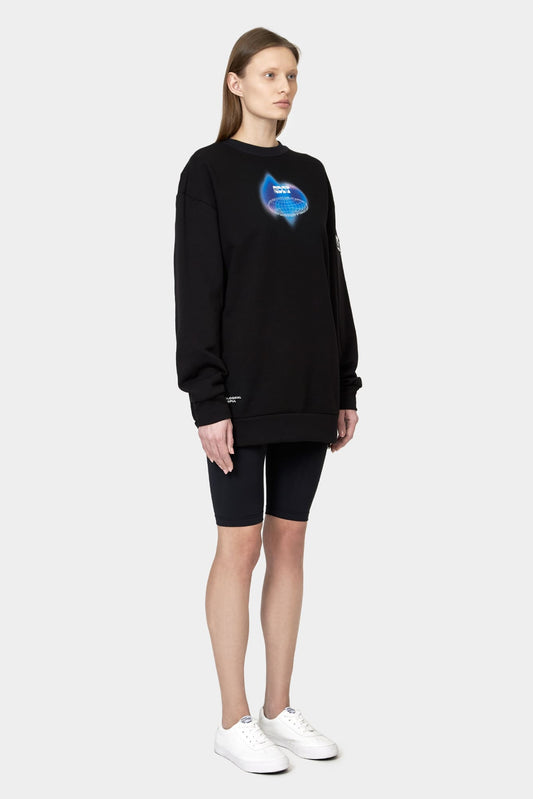 Black sweatshirt WATER SHINE