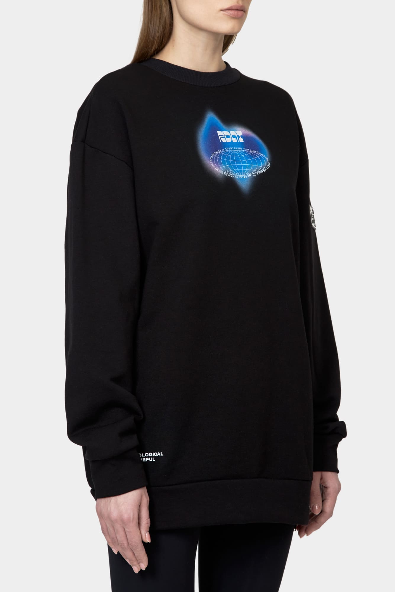 Black sweatshirt WATER SHINE