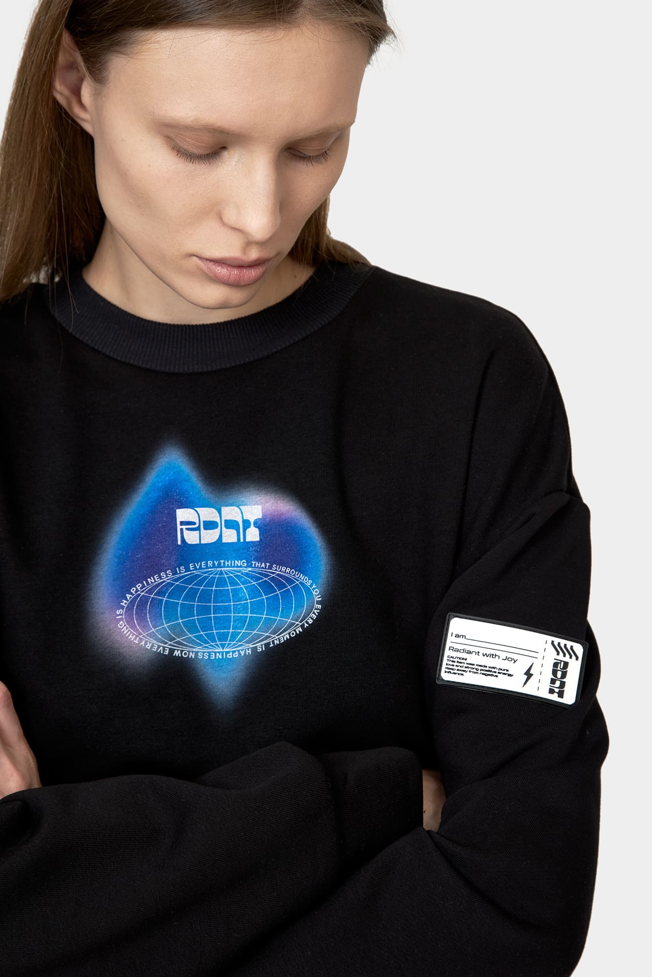 Black sweatshirt WATER SHINE