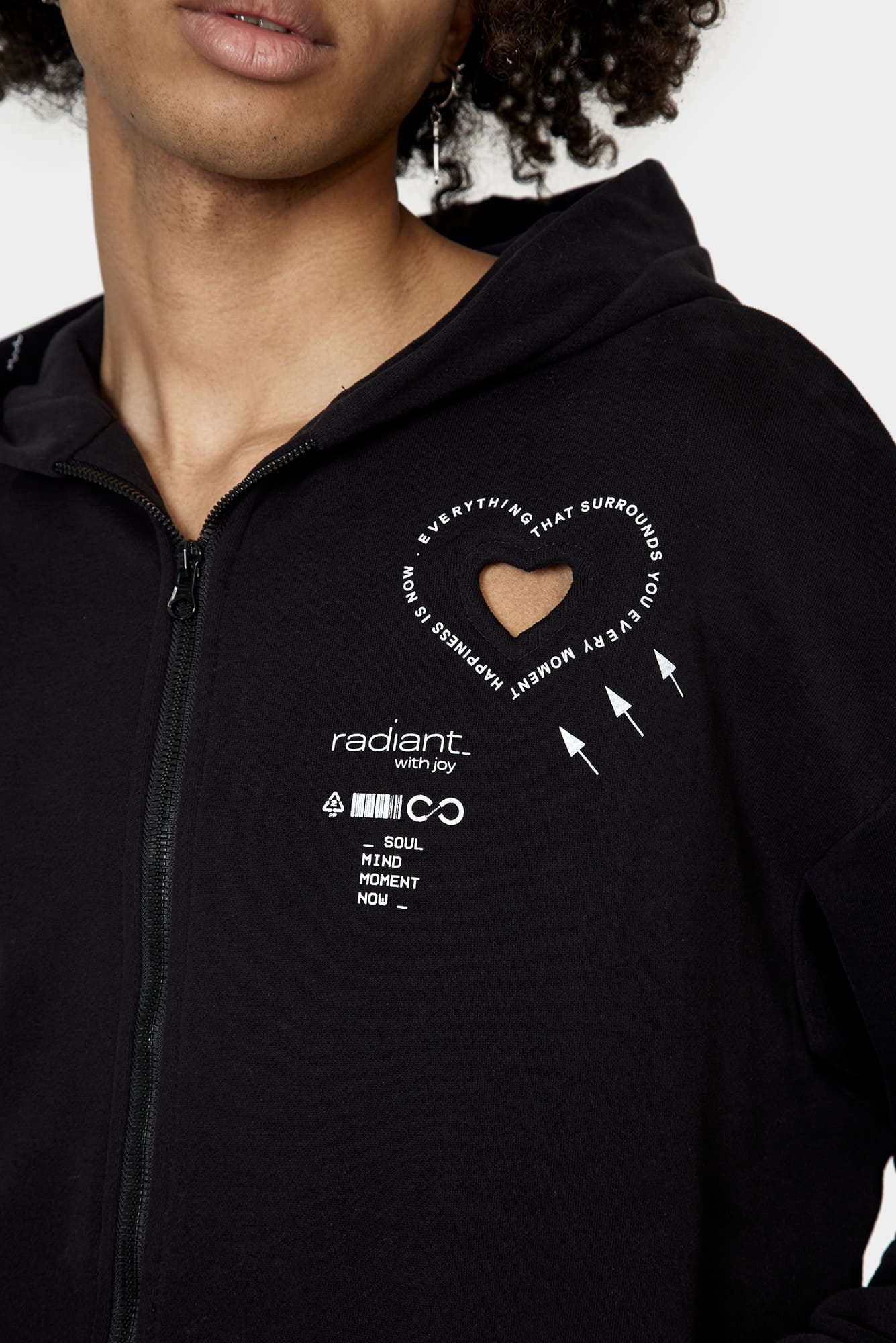 Black hoodie HEART of UA