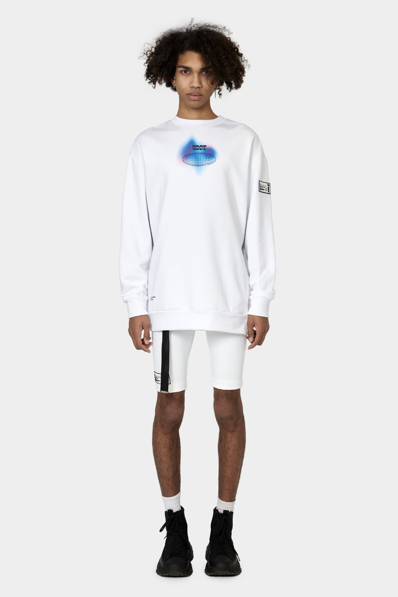 White sweatshirt WATER SHINE