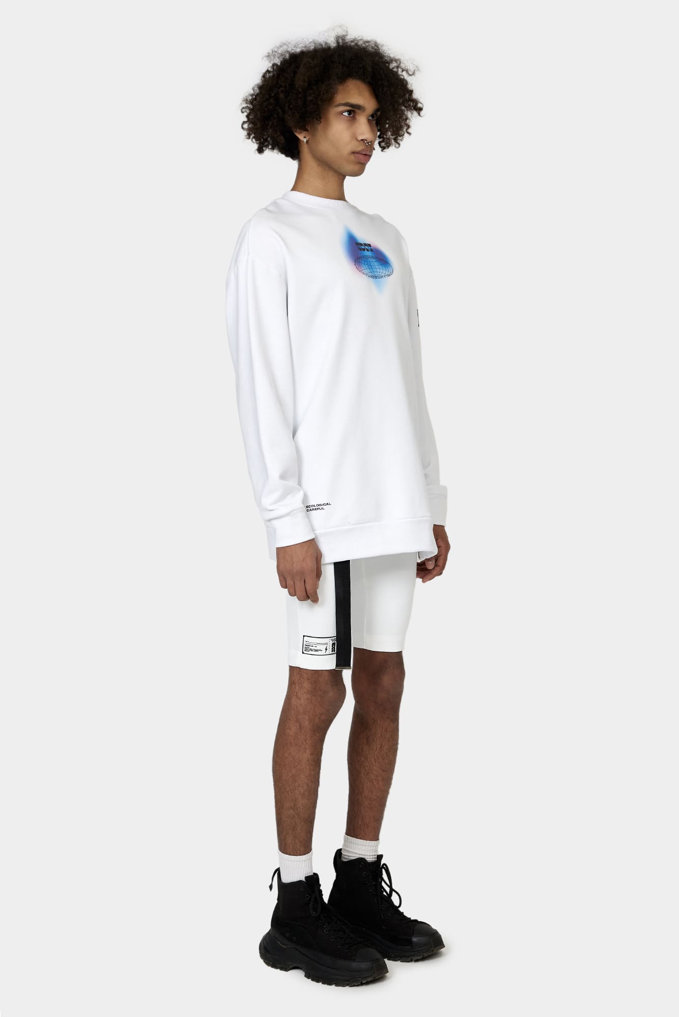 White sweatshirt WATER SHINE