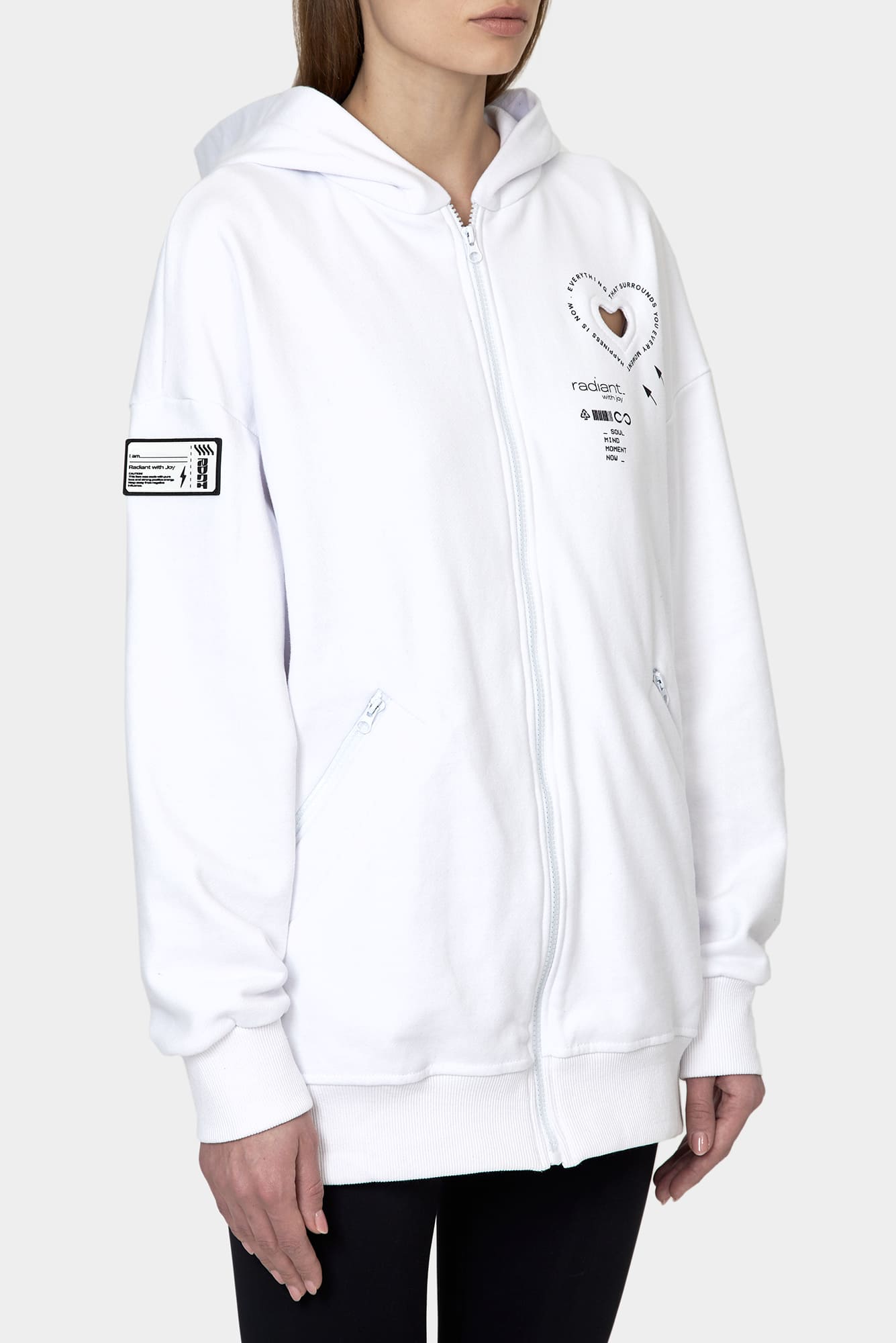 White hoodie HEART of UA