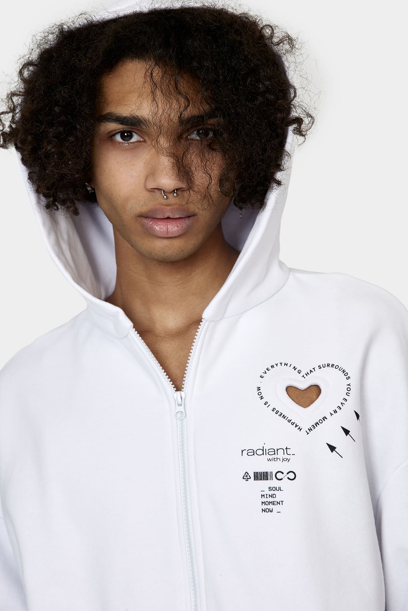 White hoodie HEART of UA